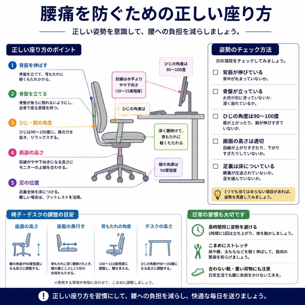 2. 正しい座り方のポイント