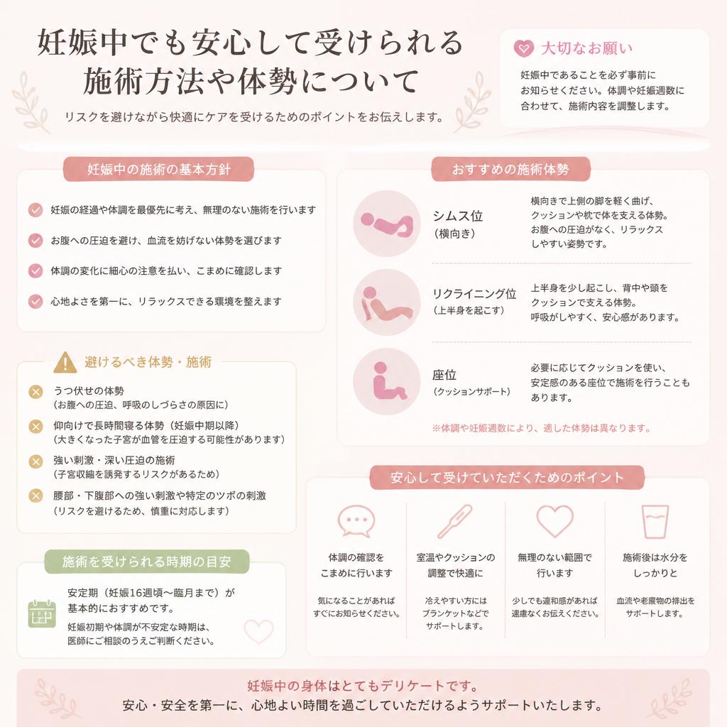 施術時の体勢と方法の選び方